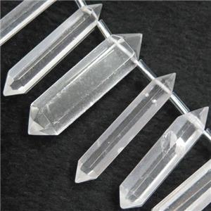 clear quartz bullet collar beads, approx 8-45mm