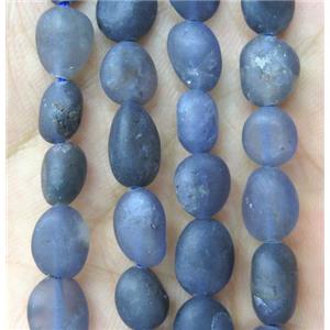 matte iolite beads chips, freeform, darkblue, approx 5-8mm