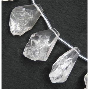 Clear Quartz collar beads, teardrop, topdrilled, approx 15-35mm