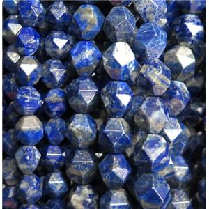 blue lapis lazuli ball beads, faceted round, approx 10mm dia