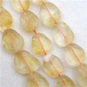 yellow Citrine beads, matte, freeform, approx 10-16mm