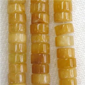 yellow Jade heishi beads, approx 5x10mm