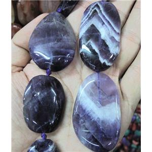 amethyst bead, freeform, approx 20-50mm, 15.5 inches