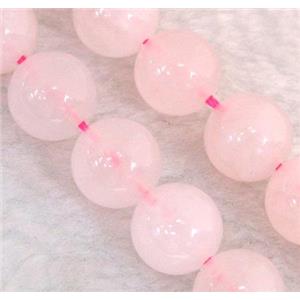 round rose quartz beads, approx 12mm dia, 15.5 inches