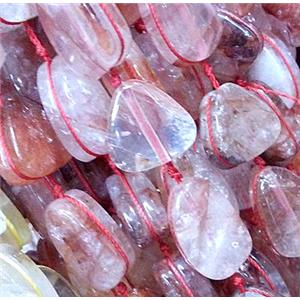 rose quartz bead, freeform, approx 12x17mm