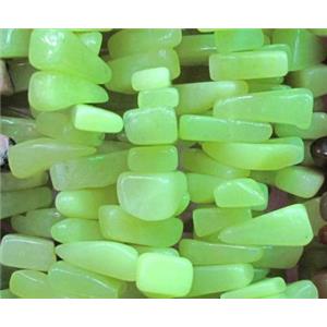 lemon chrysoprase bead, freeform, approx 8x16mm