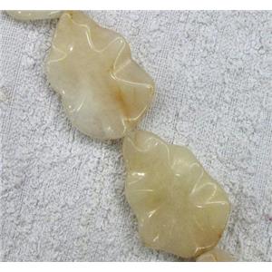 yellow jade bead, cucurbit, approx 25x40mm, 10pcs per st