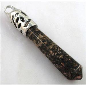 gemstone pendant, stick, point, approx 10x65mm