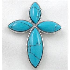 Turquoise stone pendant, 30x40mm