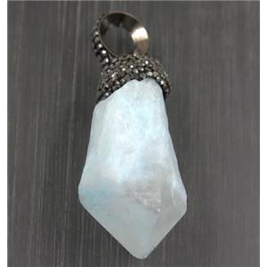 clear quartz pendant paved rhinestone, approx 22-48mm