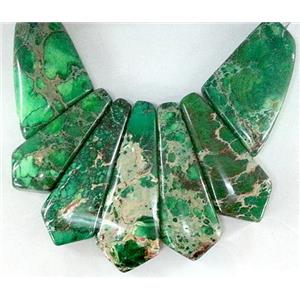 Green Imperial Jasper Teardrop Pendant, approx 16x42x7mm, 28x21x7mm