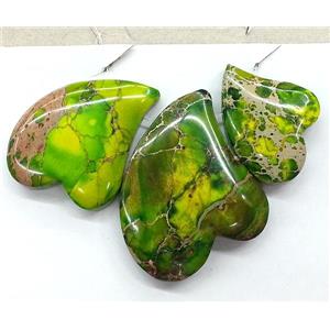 Green Imperial Jasper Teardrop Pendant, approx 20-45mm