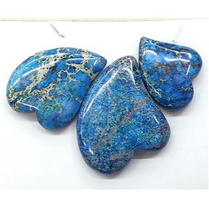 Blue Imperial Jasper Teardrop Pendant, approx 20-45mm