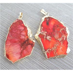 orange Sea Sediment Jasper pendant, freeform, approx 20-60mm