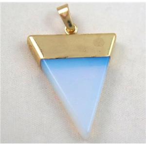 white opalite pendant, triangle, approx 25-35mm