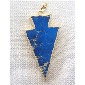 blue Sea Sediment jasper pendant, arrowhead, approx 20-60mm