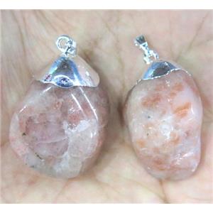 sunstone pendant, freeform, approx 15-30mm