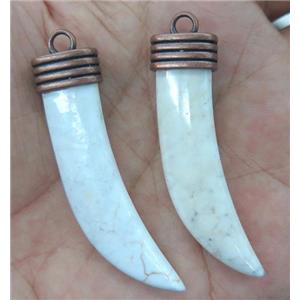 white turquoise horn pendant, approx 55mm length