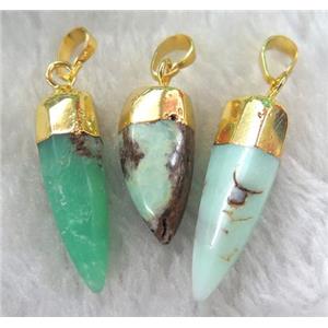 Australian Chrysoprase Bullet Pendant, approx 10-30mm