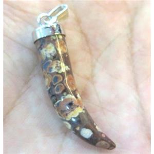 rhyolite horn pendant, approx 7-35mm