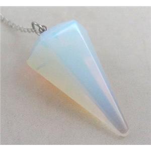 white opalite pendulum pendant, approx 36mm