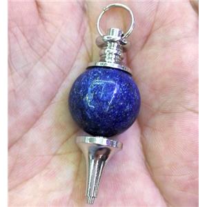 lapis lazuli pendant, platinum plated, approx 18-30mm