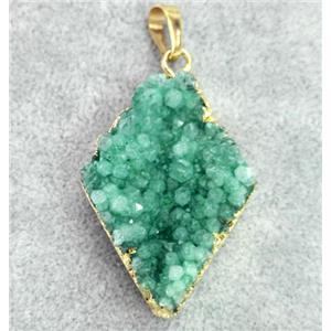 druzy quartz pendant, gold plated, approx 20-30mm