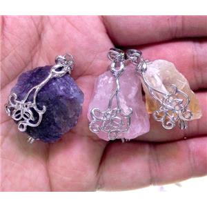 gemstone pendant, freeform, approx 16-25mm