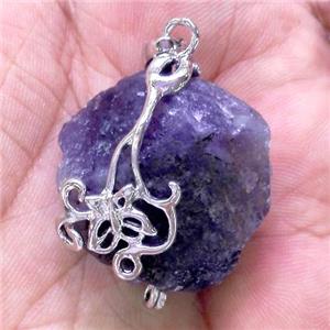 amethyst pendant, freeform, approx 16-25mm