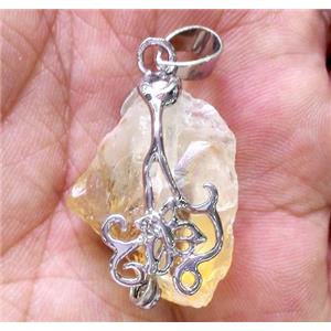 citrine pendant, freeform, approx 16-25mm