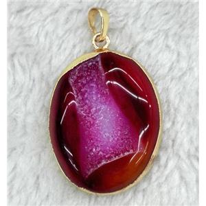 druzy agate pendant, freeform, approx 20-35mm