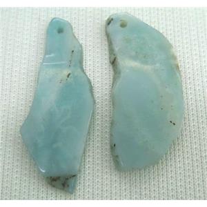 Amazonite slice pendant, freeform, blue, approx 15-50mm