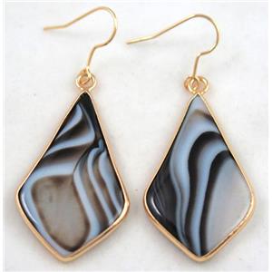 agate earring, colorfast, approx 20-40mm