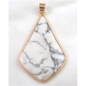 white turquoise pendant, colorfast, approx 30-50mm