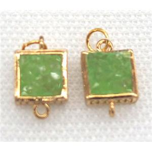 gemstone connector, square, gold plated, approx 10x10mm