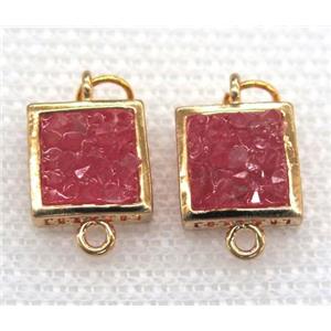 gemstone connector, square, gold plated, approx 10x10mm