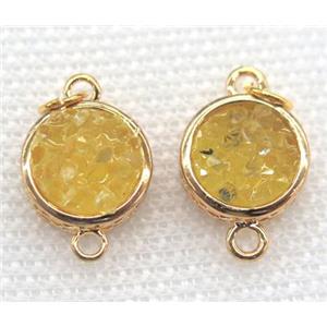 gemstone connector, round, gold plated, approx 16mm dia