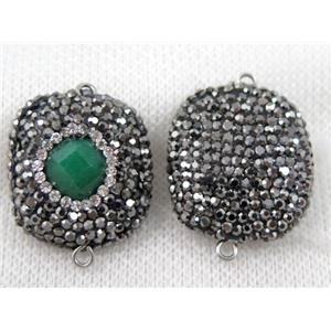 gemstone connector paved rhinestone, approx 20-25mm