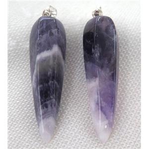 Dogtooth Amethyst pendulum pendant, purple, approx 15-55mm