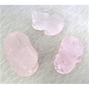 Rose Quartz Pixiu pendant, approx 15-25mm