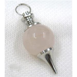 Rose Quartz Globe pendant, round, pink, approx 20mm dia