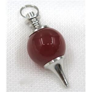 Red Agate Globe pendant, round, approx 20mm dia