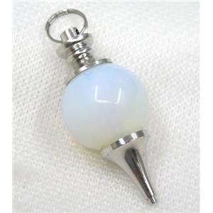 white Opalite Globe pendant, round, approx 20mm dia