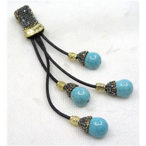 blue turquoise tassel pave rhinestone, approx 15-120mm