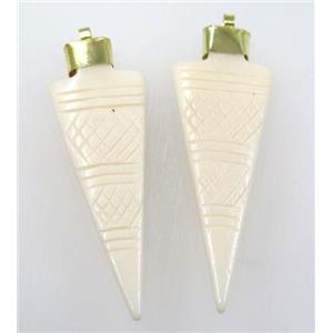 white cattle bone pendant, arrowhead, approx 20-60mm