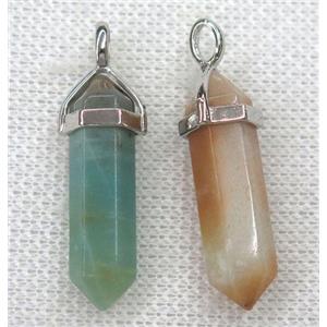 Amazonite bullet pendant, approx 10-30mm