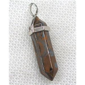 Iron Tiger Eye Stone Bullet Pendant Ferruginous, approx 10-30mm