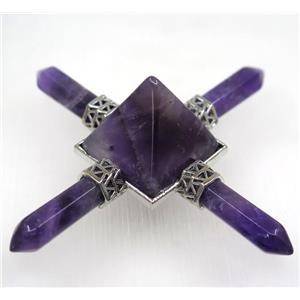 purple Amethyst Pyramid, approx 60x60mm