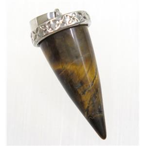 tiger eye stone bullet pendant, approx 11-25mm