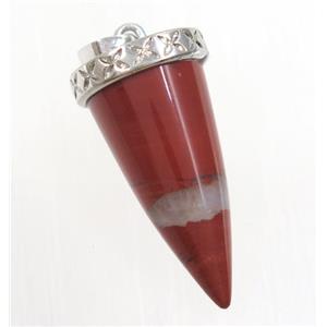 red jasper bullet pendant, approx 11-25mm